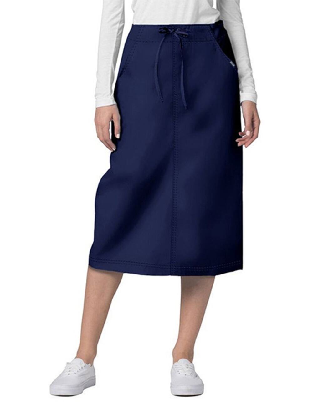 NWT Adar Mid-Calf Drawstring Straight Uniform Scrub Skirt Navy Women's Size 10